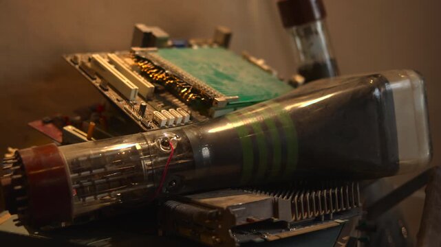 Vintage Vacuum Tube And Green PCB Evoke Nostalgic Repair And Amplifier Restoration Ambiance . Media