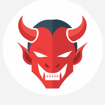 Stylized Red Devil Face Icon
