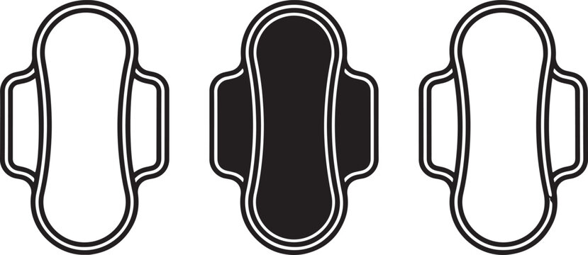 Sanitary pad icons set vector illustration isolated on transparent background for feminine hygiene and menstrual care.