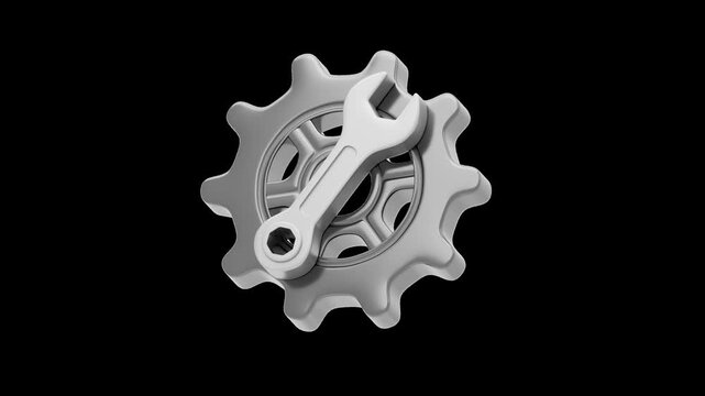 3D Gear and Wrench | Alpha Channel