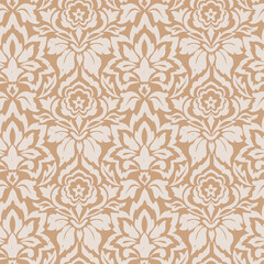 Fototapeta premium Ornamental Boho Floral Seamless Pattern. Decorative floral ornament pattern inspired by traditional textile designs. Ideal for wallpaper, fabric, home decor, and vintage inspired surface d