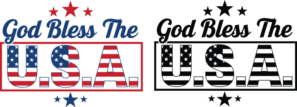 Patriotic independence day god bless the usa graphic designs