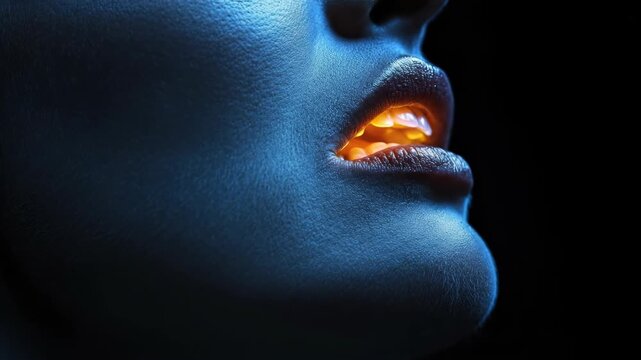 Throat pain, mouth inflammation showing red tonsils and infected throat, representing tonsillitis and cold symptoms with burning sensation