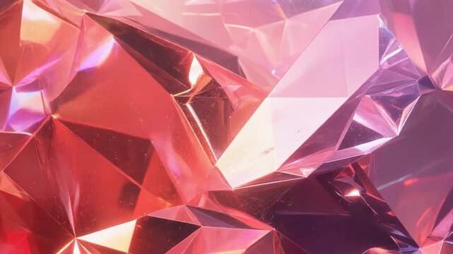 ピンクとレッドに輝く幻想的なクリスタルプリズム背景素材