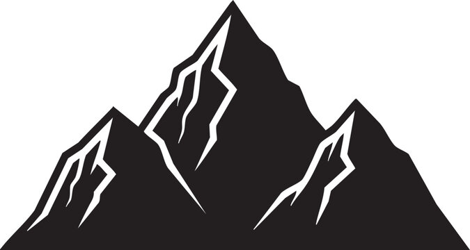 Black silhouette of a mountain range