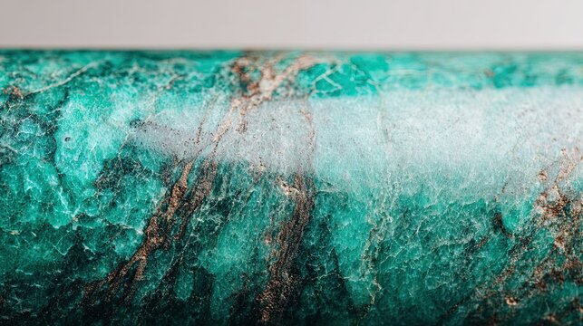 Macro detail of a luxurious turquoise gemstone surface with intricate veins and organic geological patterns