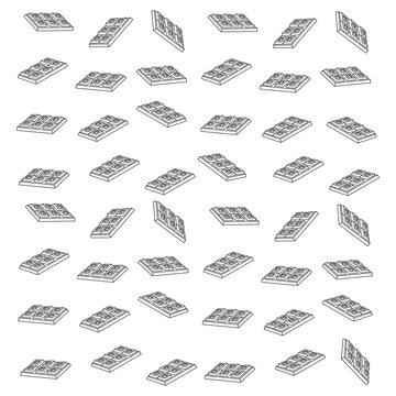 Floating chocolate bars seamless background. Sweet cacao confectionery snack pattern