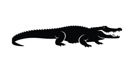 Fototapeta premium Alligator silhouette on a white background silhouette