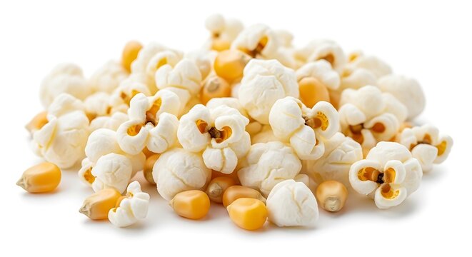 Delicious freshly popped popcorn heap.
