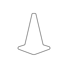 Fototapeta premium traffic cone outline safety equipment isolated on white background