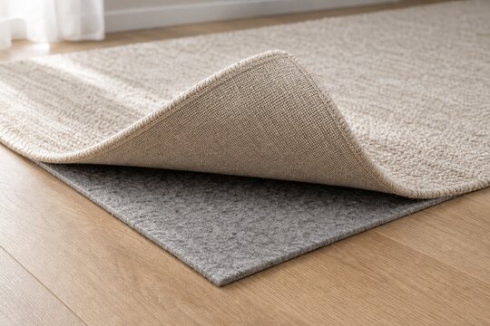 Non Slip Rug Pad Corner Detail on Wood Floor