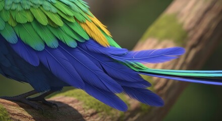 Obraz premium Colorful Parrot Feathers in Vivid Detail.