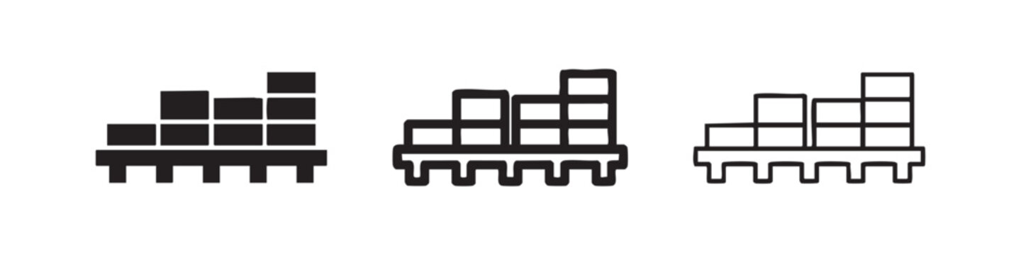 Building blocks icon set, construction and strategy symbols in different styles