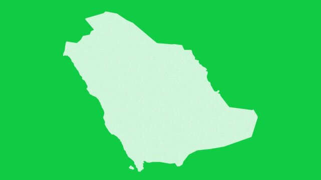 Saudi Arabia static effect map pop animation green background