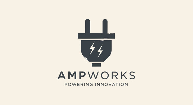 AMPWORKS powering innovation logo design.