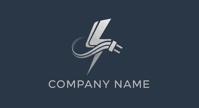 Company logo template with plug design.