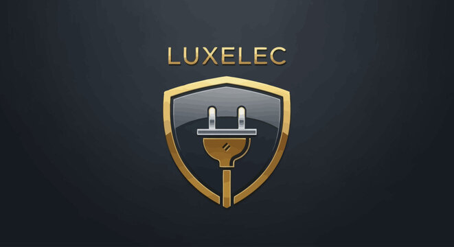 Luxe electric logo with shield design.