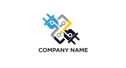 Fototapeta premium A logo design with interconnected gears.