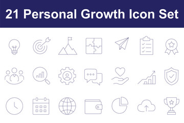 Fototapeta premium Personal Growth Icon Set. Outline Icon Set. Editable stroke with Vector illustration