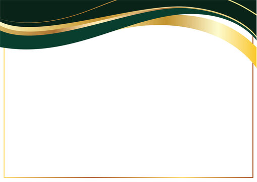 premium gold and green wavy line certificate background design for luxury template