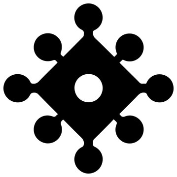 Solid black filled icon of explainable ai xai transparent background 4 color design geometric shape abstract symbol