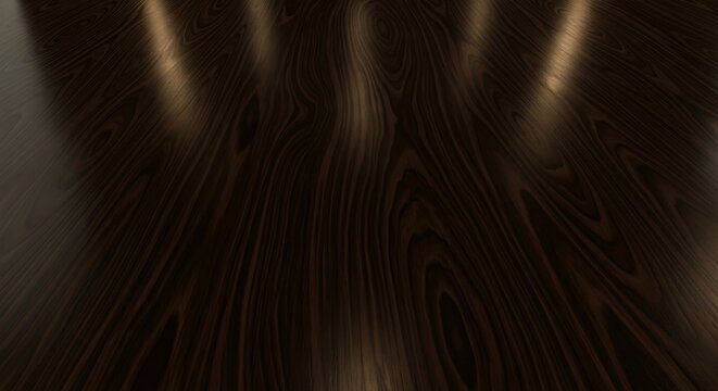 Dark walnut wood grain background with golden lighting effects