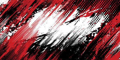 Gaming esport background striking stripes electric banner vector illustration design red black grunge brush wing comic pattern modern abstract concept livery stripes decal paint splash splatter.eps 10 © Samsul