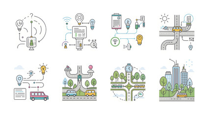 smart city technology with connected devices wireless communication and modern infrastructure icons © Reni Rani