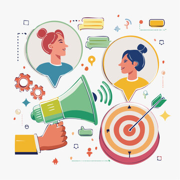 Communication and Marketing Strategy Illustration
