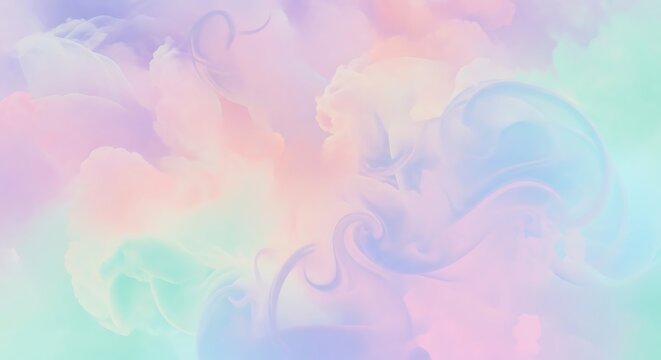 Pastel cloud gradient background with swirling smoke patterns