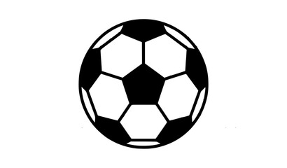 Fototapeta premium Classic soccer ball or football vector icon silhouette. Sports equipment symbol isolated on white background.