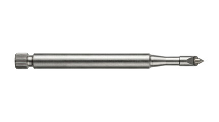 Fototapeta premium Hexagonal drill bit with tapered shank positioned against white background.