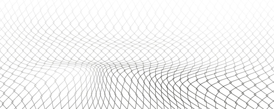 Steel wire chain link fence seamless pattern. Metal lattice with rhombus, diamond shape silhouette. Grid fence background.