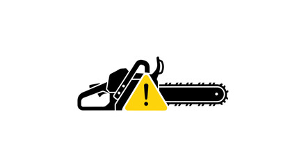 Fototapeta premium Chainsaw Hazard Warning Icon