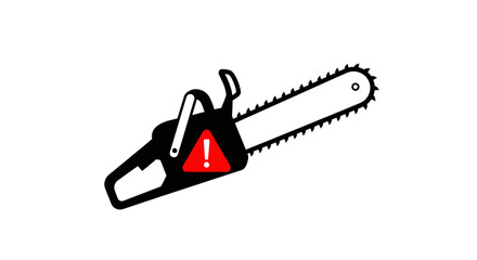Naklejka premium Chainsaw Warning Icon Vector Sign