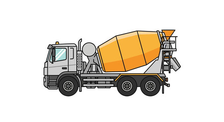 Fototapeta premium Concrete Mixer Truck Vector Illustration