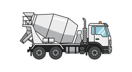 Fototapeta premium Concrete Mixer Truck Vector Illustration