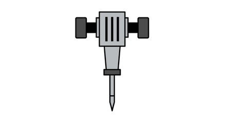 Fototapeta premium Simple Vector Icon of a Construction Jackhammer