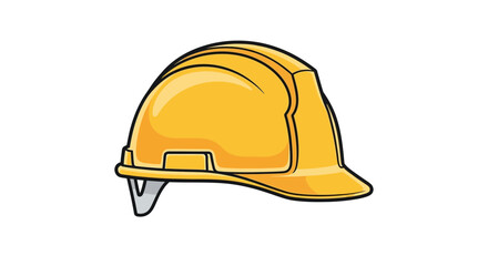 Fototapeta premium Yellow Construction Safety Helmet Illustration
