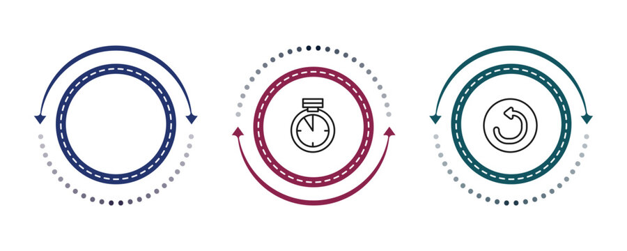 outline ultimate glyphicons icons set - upload arrow with bar, time almost full, refresh curve arrows. editable vector for web and mobile ui