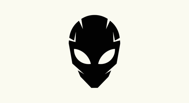 Abstract alien face icon isolated