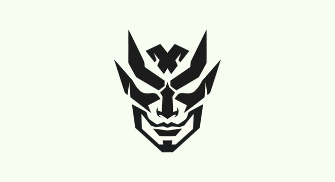 Abstract demon face graphic design