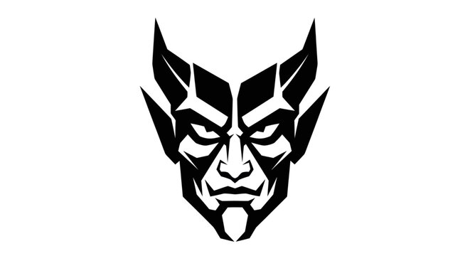 Abstract devil head graphic illustration