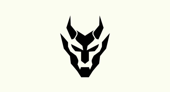 Abstract geometric devil head symbol