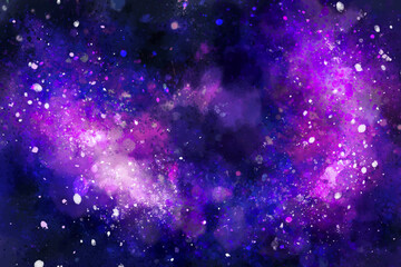 Hand painted watercolor Galaxy background_1 © Abhishek