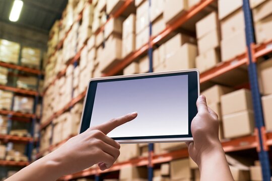 Warehouse inventory control with digital tablet interface