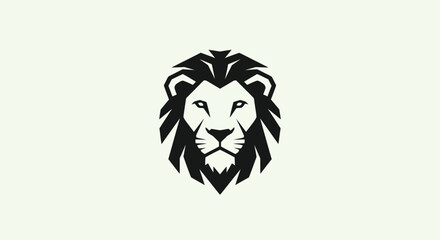 Fototapeta premium Lion head silhouette on light background