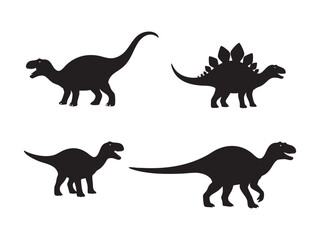 Dinoussaur silhouette set illustration vector © gazel