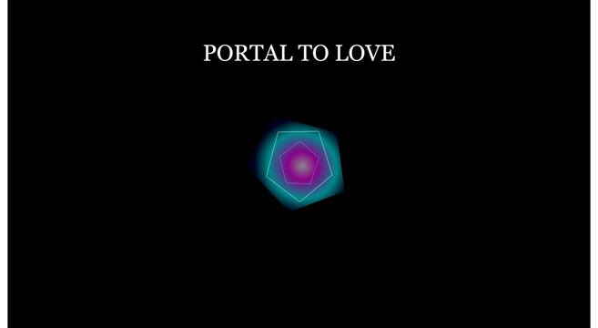 Portal to love abstract neon pentagonal geometric motion animation background