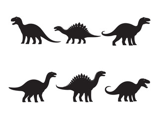 Dinoussaur silhouette set illustration vector © gazel